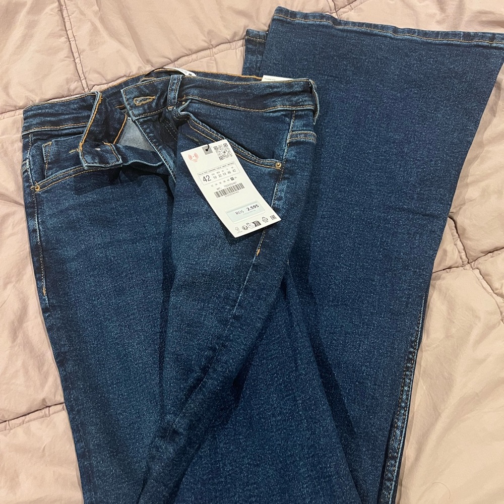 Zara Dark Blue Flare Jeans